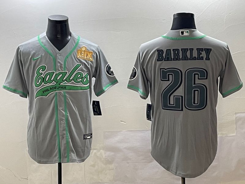 Men Philadelphia Eagles #26 Barkley Grey Jointly Name 2025 Nike Limited NFL Jersey style 1->philadelphia eagles->NFL Jersey